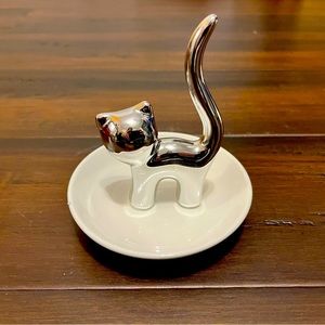 Cute Ceramic Cat Jewelry Holder